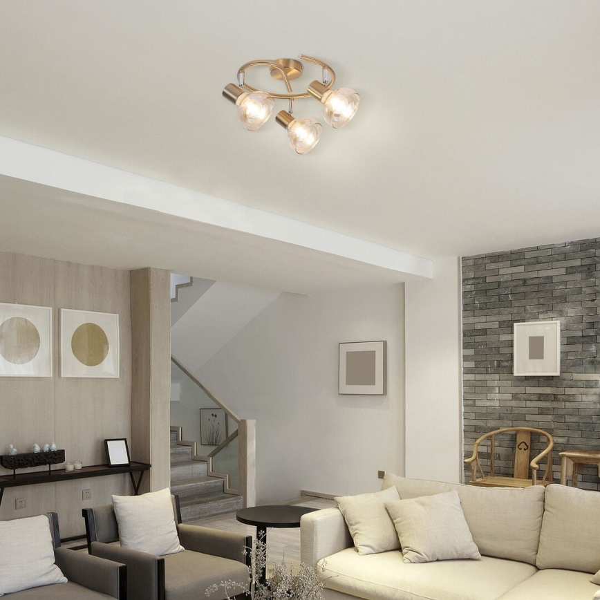 Rabalux 5549 - Φωτιστικό σποτ HOLLY 3xE14/40W/230V χρυσαφί