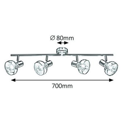 Rabalux - Φωτιστικό σποτ 4xE14/40W/230V χρυσαφί