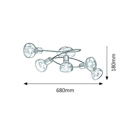 Rabalux - Συνδεδεμένο πολύφωτο 5xE14/40W/230V χρυσαφί