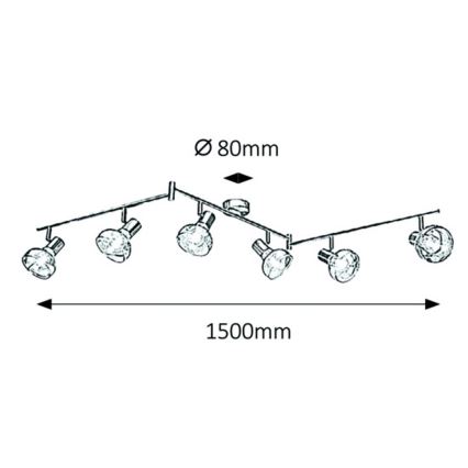 Rabalux 5553 - Φωτιστικό σποτ HOLLY 6xE14/40W/230V χρυσαφί