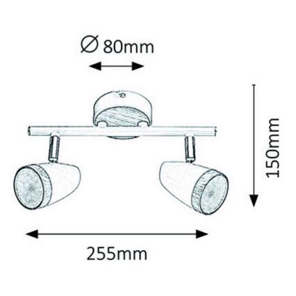 Rabalux 5565 - Φως σποτ LED KAREN 2xLED/4W/230V