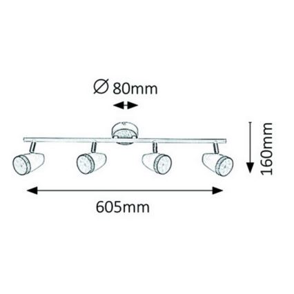 Rabalux - Φως σποτ LED 4xLED/4W/230V