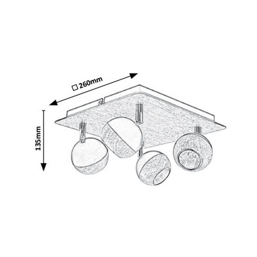 Rabalux - Φωτιστικό σποτ 4xGU10/35W/230V