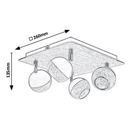 Rabalux - Φωτιστικό σποτ 4xGU10/35W/230V