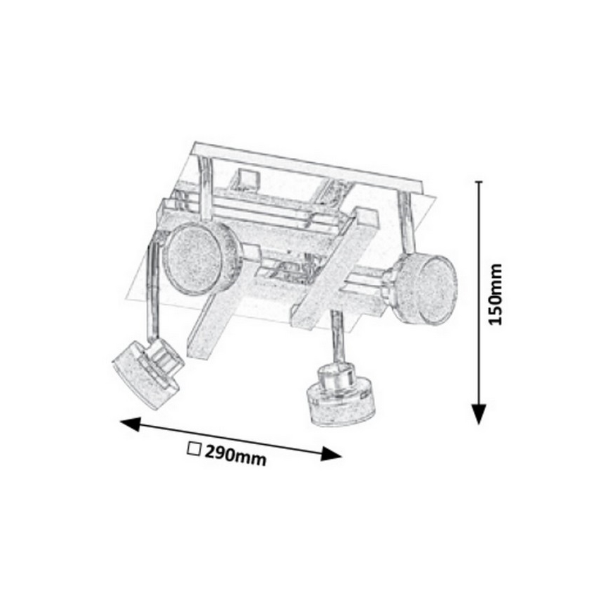 Rabalux - Φως σποτ οροφής LED 4xLED/5W/230V + 4xLED/3W/230V