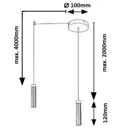 Rabalux - Πολύφωτο LED σε σχοινί LED/14W/230V