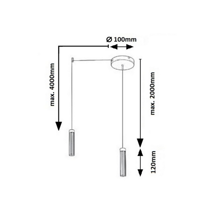 Rabalux - Πολύφωτο LED σε σχοινί LED/14W/230V
