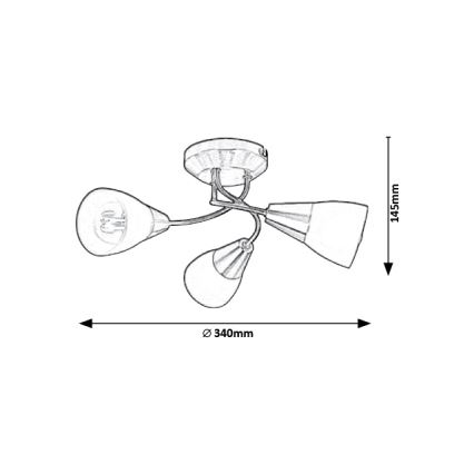 Rabalux - Φωτιστικό οροφής 3xE14/40W/230V διάμετρος 34 cm