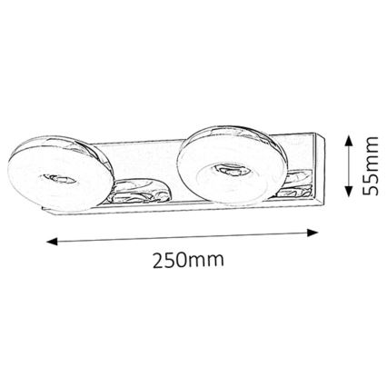 Rabalux - Φως μπάνιου LED 2xLED/5W/230V IP44