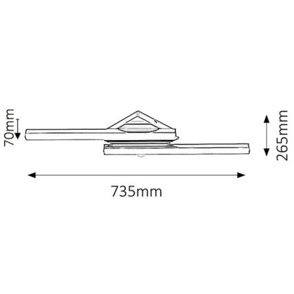 Rabalux - Φως τοίχου μπάνιου LED 2xLED/12W IP44