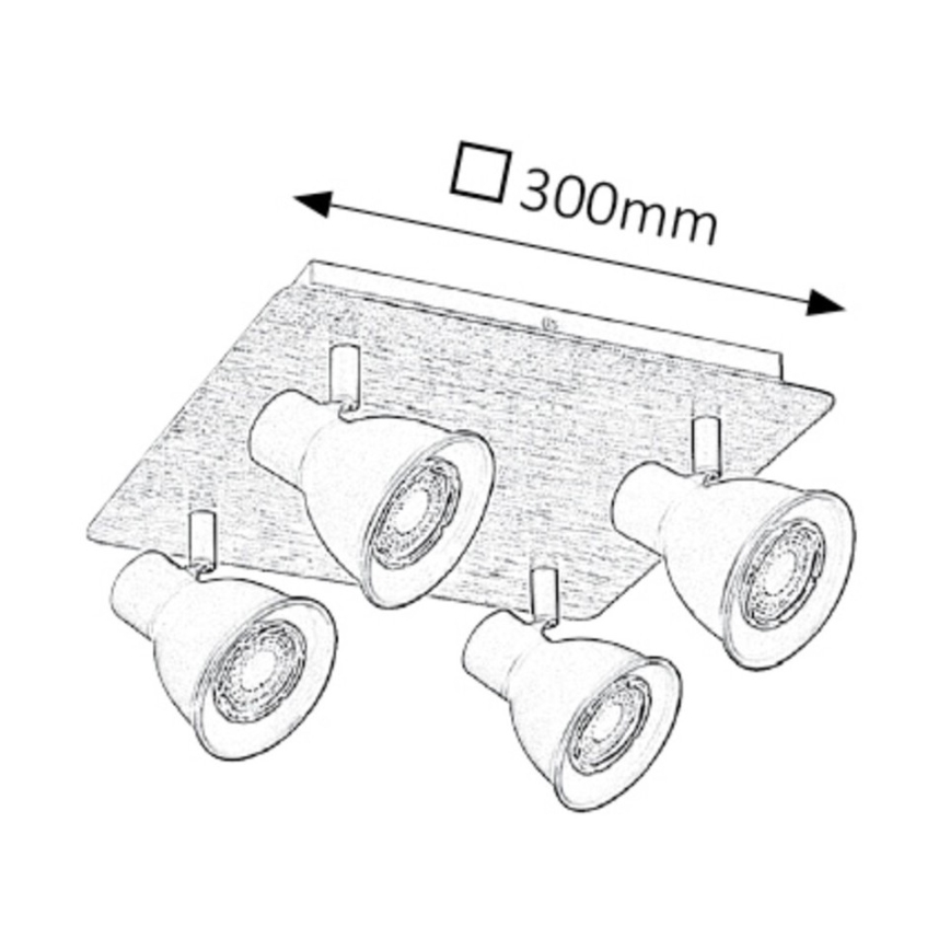 Rabalux - Φωτιστικό σποτ 4xGU10/35W/230V