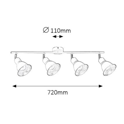 Rabalux 5909 - Φωτιστικό σποτ ANNIE 4xE14/40W/230V λευκό