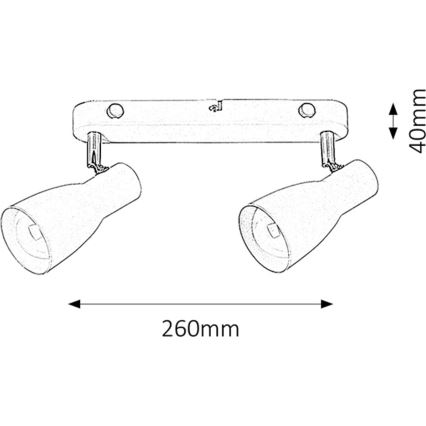 Rabalux - Σποτ φωτιστικό 2xE27/20W/230V