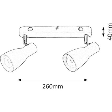 Rabalux - Φωτιστικό σποτ 2xE27/20W/230V
