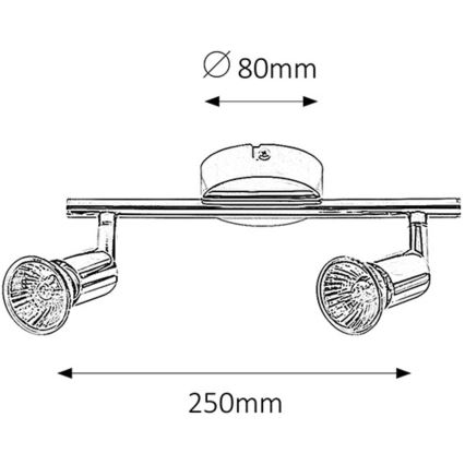Rabalux - Φωτιστικό σποτ 2xGU10/50W/230V