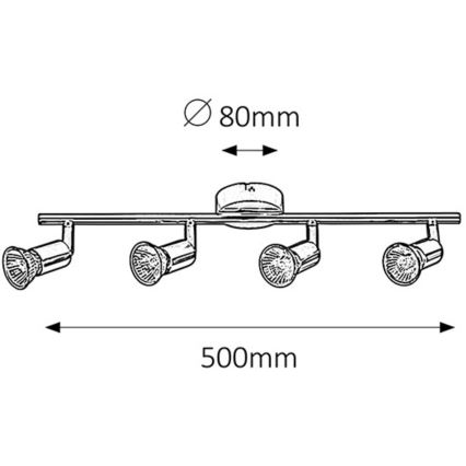 Rabalux - Φωτιστικό σποτ 4xGU10/50W/230V