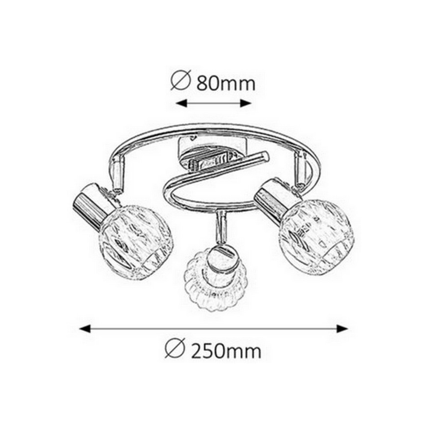 Rabalux 6093 - Φωτιστικό σποτ LAUREN 3xE14/40W/230V