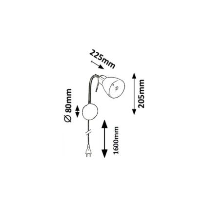 Rabalux - Σποτ τοίχου εύκαμπτο 1xE14/40W/230V