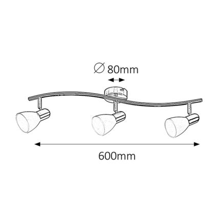 Rabalux - Φωτιστικό σποτ SOMA 3xE14/40W/230V