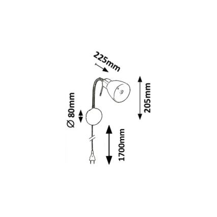 Rabalux - Σποτ τοίχου εύκαμπτο 1xE14/40W/230V