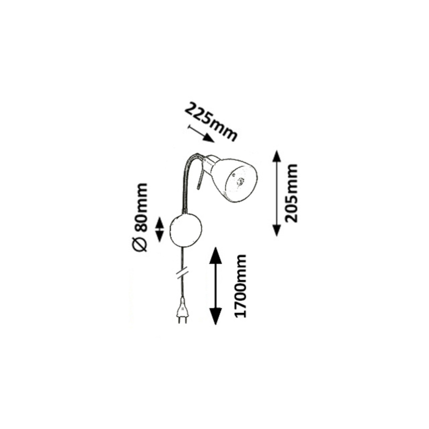 Rabalux - Σποτ τοίχου εύκαμπτο 1xE14/40W/230V