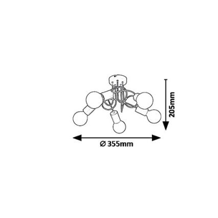 Rabalux 6340 - Συνδεδεμένο πολύφωτο LINETT 5xE27/40W/230V