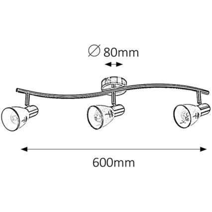 Rabalux - Φωτιστικό σποτ 3xE14/40W/230V