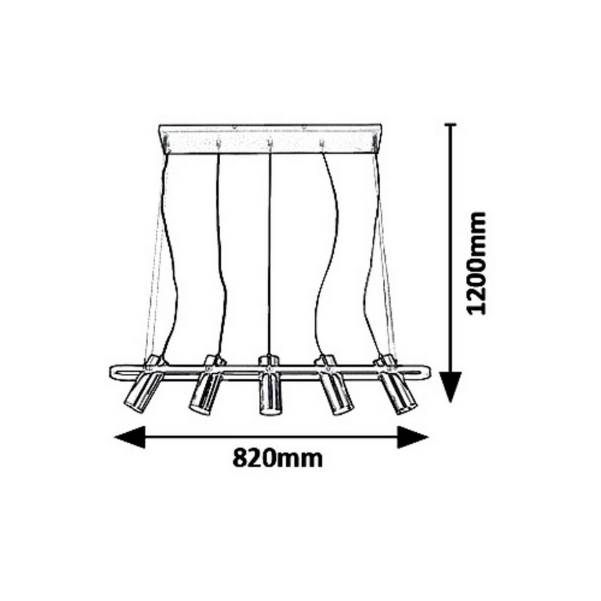 Rabalux 6430 - Πολύφωτο LED σε σχοινί RAVEN LED/25W/230V