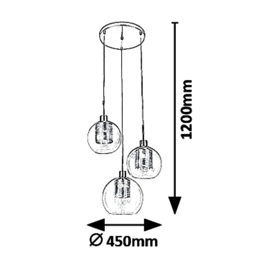 Rabalux - Πολύφωτο κρεμαστό 3xE27/60W/230V