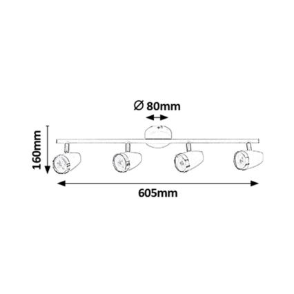 Rabalux - Φως σποτ LED 4xLED/4W/230V