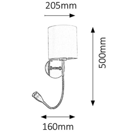 Rabalux - Φωτιστικό τοίχου 1xE27/40W+LED/3W