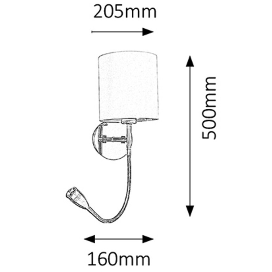 Rabalux - Φωτιστικό τοίχου 1xE27/40W+LED/3W
