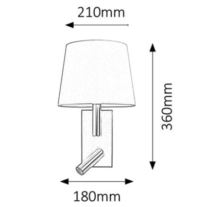 Rabalux - Φως τοίχου E27/40W + LED/3W