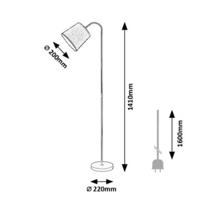 Rabalux - Επιδαπέδια λάμπα 1xE27/25W/230V γκρι