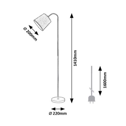 Rabalux - Επιδαπέδια λάμπα 1xE27/25W/230V μαύρο