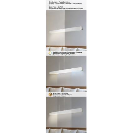 Rabalux - LED Dimmable κρεμαστό φωτιστικό οροφής ράγα LED/24W/230V 2700/4000/6500K 120 cm