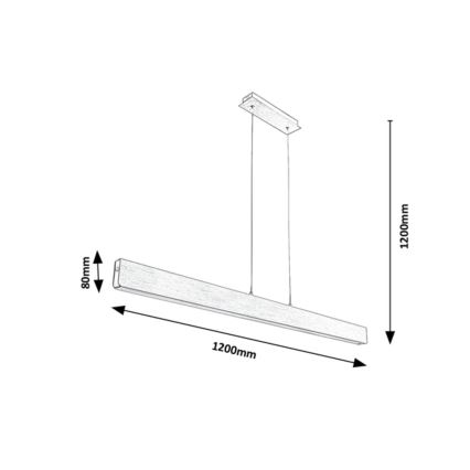 Rabalux - LED Dimmable κρεμαστό φωτιστικό οροφής ράγα LED/24W/230V 2700/4000/6500K 120 cm