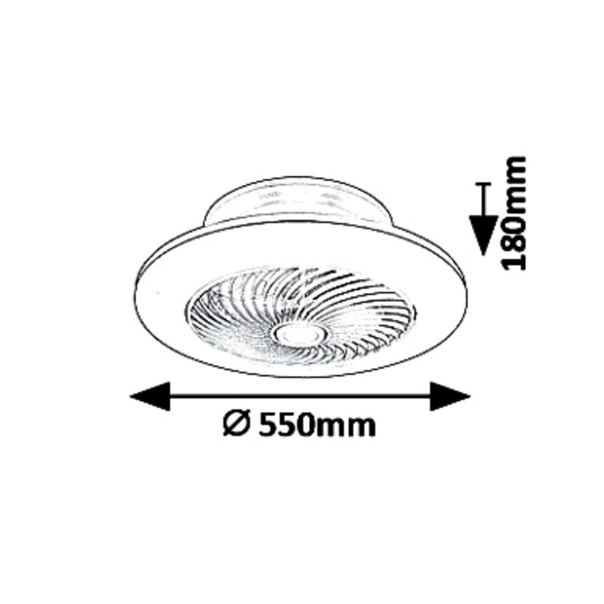 Rabalux - LED Dimmable φωτιστικό οροφής με ανεμιστήρα DALFON LED/36W/230V 3000-6000K + τηλεχειριστήριο