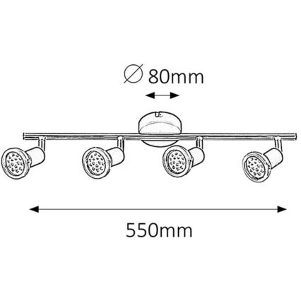 Rabalux - Φως σποτ LED 4xGU10/3W/230V