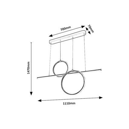 Rabalux - LED Κρεμαστό φωτιστικό οροφής ράγα LED/48W/230V