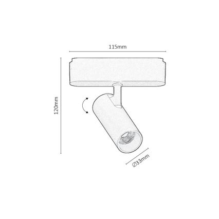 Rabalux - LED Σποτ για 1-φασική ράγα LED/6W/24V 3000K μαύρο