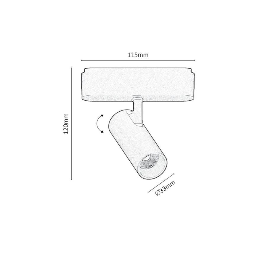 Rabalux - LED Σποτ για 1-φασική ράγα LED/6W/24V 3000K μαύρο