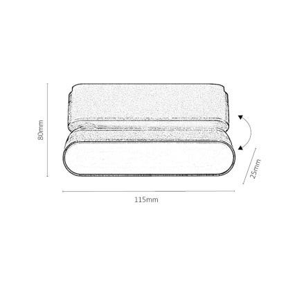 Rabalux - LED Φωτιστικό οροφής για μονοφασικό σύστημα ράγας LED/6W/24V 3000K 11,5 cm μαύρο