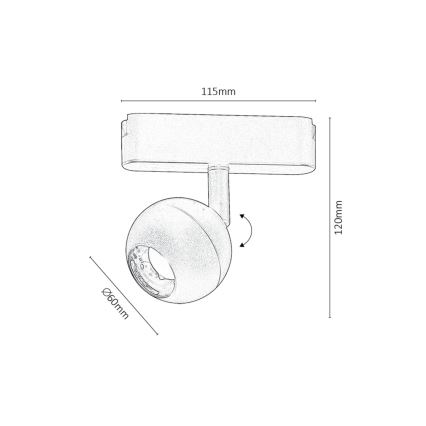 Rabalux - LED Σποτ για 1-φασική ράγα LED/5W/230V 3000K μαύρο