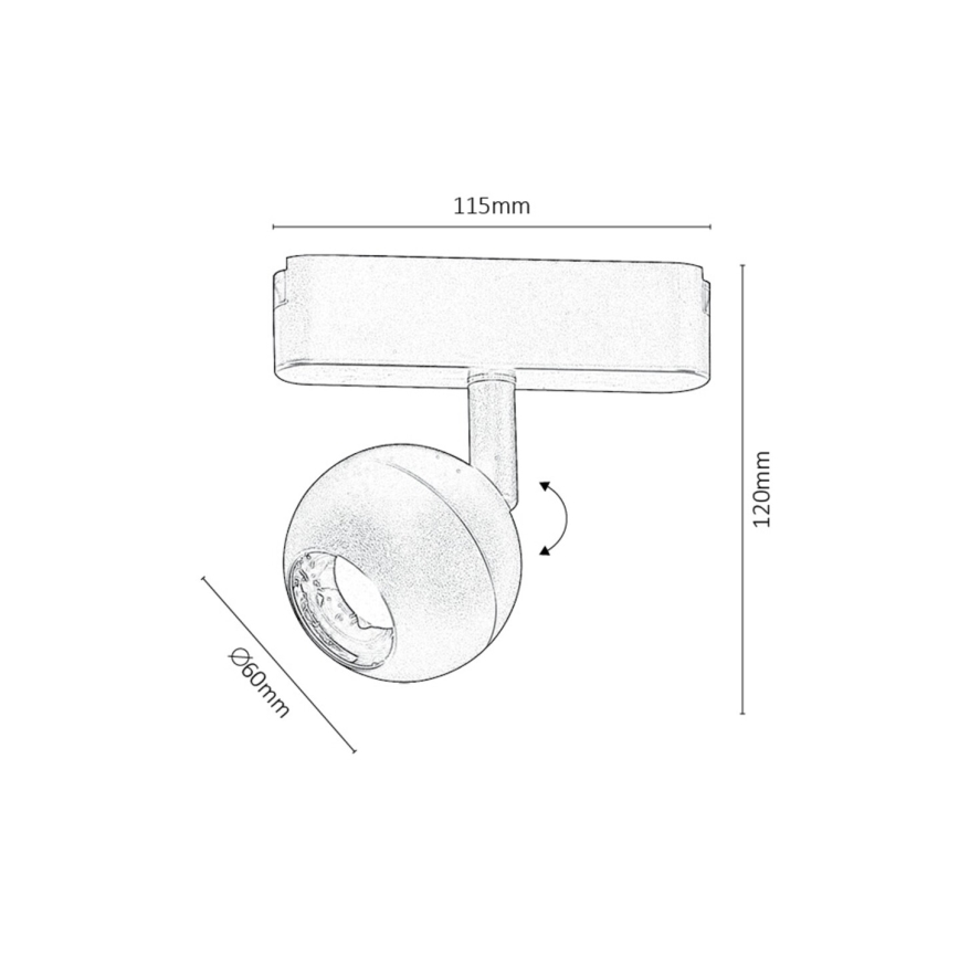 Rabalux - LED Σποτ για 1-φασική ράγα LED/5W/230V 3000K μαύρο