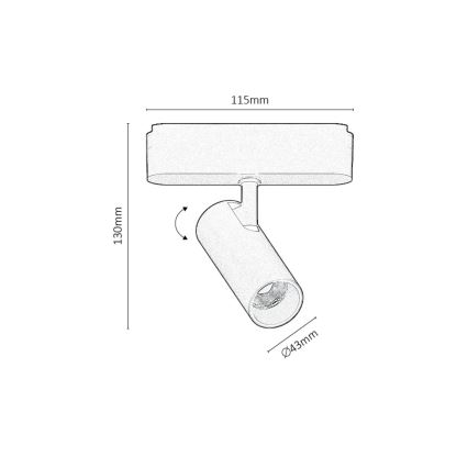 Rabalux - LED Σποτ για 1-φασική ράγα LED/10W/230V 4000K μαύρο