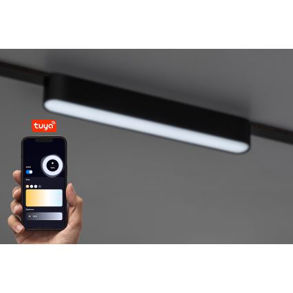 Rabalux - LED Dimmable φωτιστικό οροφής για μονοφασική ράγα LED/12W/24V 2700-5500K Wi-Fi Tuya 22 cm μαύρο