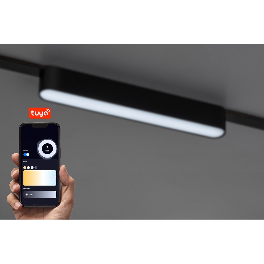 Rabalux - LED Dimmable φωτιστικό οροφής για μονοφασική ράγα LED/12W/24V 2700-5500K Wi-Fi Tuya 22 cm μαύρο