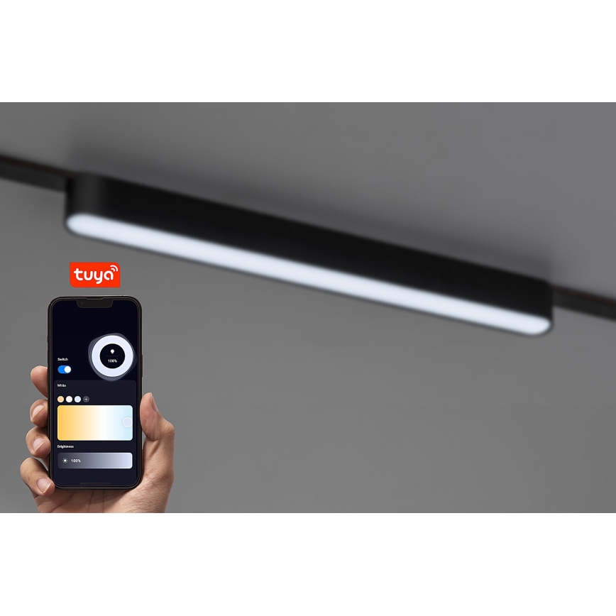 Rabalux - LED Dimmable φωτιστικό οροφής για μονοφασική ράγα LED/16W/24V 2700-5500K Wi-Fi Tuya 33 cm μαύρο