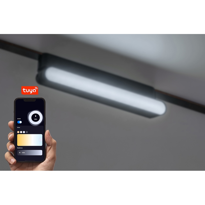 Rabalux - LED Dimmable φωτιστικό οροφής για μονοφασική ράγα LED/7W/24V 2700-5500K Wi-Fi Tuya 22 cm μαύρο